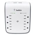 Electronic Adapters & Chargers | Belkin BSV602TT 900 J 6 AC Outlets 2 USB Ports SurgePlus USB Wall Mount Charger - White/Black image number 3