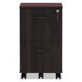 Office Carts & Stands | Alera ALEVA582816MY 15.38 in. x 20 in. x 26.63 in. Valencia Series 2-Drawer Mobile Pedestal - Mahogany image number 1