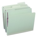 File Folders | Smead 14931 1 in. Expansion Recycled Pressboard Folders with 2 SafeSHIELD Fasteners - Letter Size/Gray-Green (25/Box) image number 0