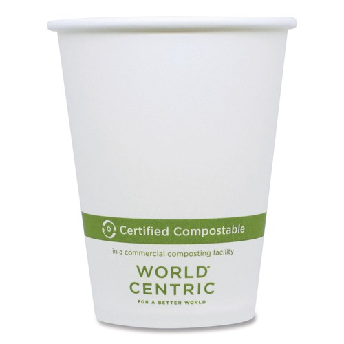 Cups and Lids | World Centric CU-PA-8 8 oz. Paper Hot Cups - White (1000/Carton) image number 0
