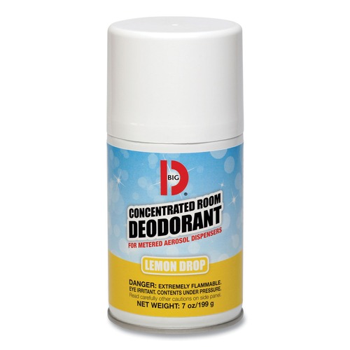 Odor Control | Big D Industries 045100 7 oz Metered Concentrated Room Deodorant - Lemon Scent (12/Carton) image number 0