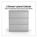 Office Filing Cabinets & Shelves | Alera 25490 36 in. x 18.63 in. x 40.25 in. 3 Legal/Letter/A4/A5 Size Lateral File Drawers - Light Gray image number 6