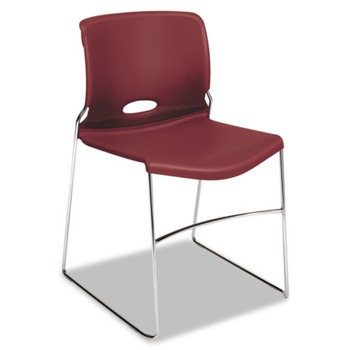 HON H4041.MB.Y Olson Stacker 300 lbs. Capacity 17.75 in. Seat Height High Density Chair - Mulberry/Chrome (4/Carton)