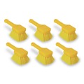 Cleaning Brushes | Rubbermaid Commercial FG9B2900YEL 8 in. Brush 8 in. Gray Plastic Handle Long Handle Scrub - Yellow Synthetic Bristles (6/Carton) image number 0