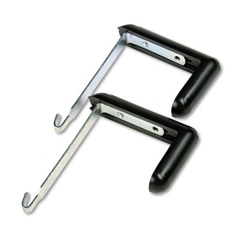 JUST LAUNCHED | Quartet 7502 Adjustable Cubicle Hangers for 1.5 in. - 3 in. Thick Partition Walls - Aluminum/Black (2/Set)