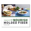 Food Trays, Containers, and Lids | Vegware VW-HC81NFA 7.9 in. x 7.9 in. x 2.9 in. Nourish Molded Fiber Compostable Sugarcane Takeout Containers - White (200/Carton) image number 3