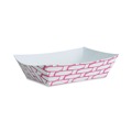  | Boardwalk BWK30LAG200 2 lbs. Capacity Paper Food Baskets - Red/White (1000/Carton) image number 4