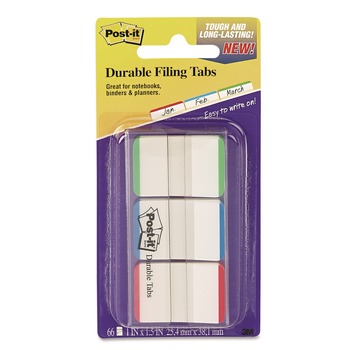 Post-it Tabs 686L-GBR 1 in. Wide 1/5-Cut Lined Tabs - Assorted Colors (66/Pack)
