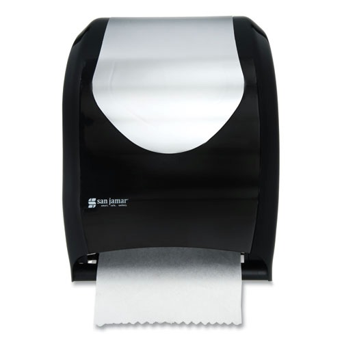 Paper Towel Holders | San Jamar T1370BKSS 16.75 in. x 10 in. x 12.5 in. Tear-N-Dry Touchless Roll Towel Dispenser - Black/Silver image number 0