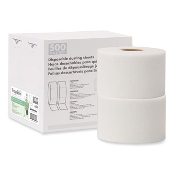 DUSTERS | Boardwalk 582505 TrapEze 5 in. x 125 ft. Disposable Dusting Sheets - White (2 Rolls/Carton)