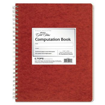 Ampad 22-157 11.75 in. x 9.25 in. Sheets 4 sq./in. Quadrille Rule Computation Book - Brown Cover