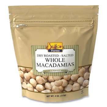 FOOD AND SNACKS | Setton Farms 6070 4 oz Bag Dry Roasted Salted Macadamia Nuts (12/Carton)