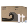Cutlery | Boardwalk BWKFKTNSMWPSWH 6-Piece Condiment/Fork/Knife/Napkin/Teaspoon Cutlery Kit - White (250/Carton) image number 0