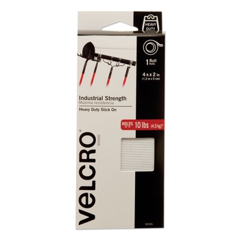 TAPES AND ADHESIVES | Velcro 90595 2 in. x 4 ft. Industrial-Strength Heavy-Duty Fasteners - White (1-Roll)