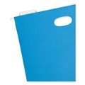 File Folders | Smead 64250 2 in. Capacity 1/5-Cut Tabs 1 Section Letter Size Hanging Pockets with Full-Height Gusset - Sky Blue (25/Box) image number 2