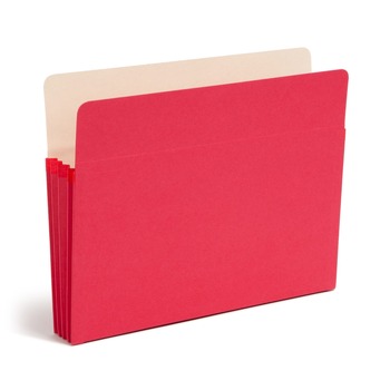 Smead 73231 3.5 in. Expansion Colored File Pockets - Letter Size, Red