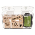 Boxes & Bins | Deflecto 29201CR 8.8 x 4 x 4.38 Stackable Caddy Organizer - Medium/White image number 9