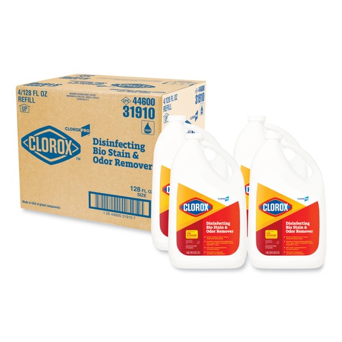Odor Control | Clorox 31910 128 oz. Disinfecting Bio Stain and Odor Remover (4/Carton) image number 0