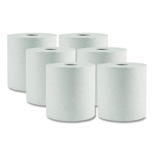 Paper Towels and Napkins | Boardwalk 8122 8 in. x 800 ft. 1-Ply Hardwound Paper Towels - White (6/Carton) image number 0