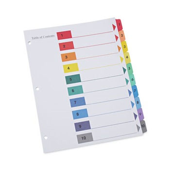 Universal UNV24804 11 in. x 8.5 in. 10-Tab Deluxe Table of Contents Dividers for Printers - White (6/Pack)
