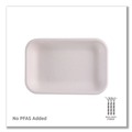 Food Trays, Containers, and Lids | Eco-Products EP-SCRC12NFA 7 in. x 4.75 in. x 1 in. 12 oz. WorldView Vanguard Sugarcane Fiber Rectangular Container - White (400/Carton) image number 4