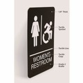 Floor Signs & Safety Signs | Headline Sign 7778 6 x 9 Women's Restroom ADA Sign - Black Face/White Graphics image number 3