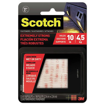 Scotch RFD7020 1 in. x 1 in. Extreme Fasteners - White (6/Pack)