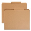 File Folders | Smead 10776 2/5-Cut Tabs Right of Center Letter 0.75 in. Expansion Guide Height Reinforced Heavyweight Kraft File Folder - Brown (100/Box) image number 0