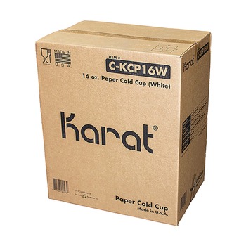 Karat C-KCP16W 16 oz. Double Poly Paper Cold Cups - White (1000/Carton)