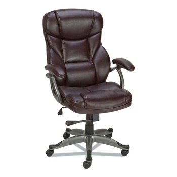 Alera ALEBN41B59 18.11 in. - 22.05 in. Seat Height Birns Series High-Back Task Chair Supports Up to 250 lbs. - Brown Seat/Back, Chrome Base