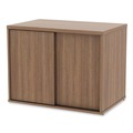 Office Filing Cabinets & Shelves | Alera ALELS593020WA Open Office Desk Series 29.5w x 19.13d x 22.78h Low Storage Cabinet Credenza - Modern Walnut image number 1