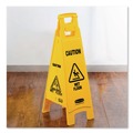 Floor Signs & Safety Signs | Rubbermaid Commercial FG611477YEL 12 in. x 16 in. x 38 in. 4-Sided Caution Wet Floor Sign - Yellow image number 1