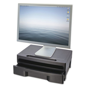 PRODUCTS | Officemate 22502 13.13 in. x 9.88 in. x 5 in. Monitor Stand with Drawer, Supports 40 lbs. - Black