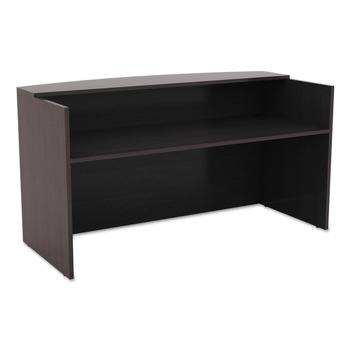 Alera ALEVA327236ES Valencia Series 71 in. x 35.5 in. x 29.5 in. - 42.5 in. Reception Desk with Transaction Counter - Espresso