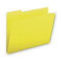 File Folders | Smead 21562 1/3-Cut Tabs Assorted Letter Size 1 in. Expansion Recycled Heavy Pressboard Folders - Yellow (25/Box) image number 1