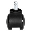Office Chair Casters | Alera ALECASTERST2 2 in. B Stem Dual Wheel Hooded Casters - Black (5/Set) image number 1