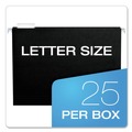 File Folders | Pendaflex 81605 1/5-Cut Tabs Letter Size Colored Hanging Folders - Black (25/Box) image number 4