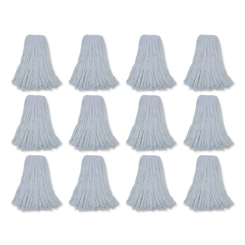 Mops | Boardwalk BWK232R 32 oz. Rayon Fiber Premium Standard Head - White (12/Carton) image number 0