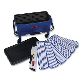 Rubbermaid Commercial FGQ050000000 27 Gallon Microfiber Floor Finishing System - Blue/Black/White