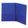 File Folders | Smead 87726 11 in. x 8.5 in. 180-Sheet Capacity Poly 2-Pocket Folder with Fasteners - Blue (25/Box) image number 2