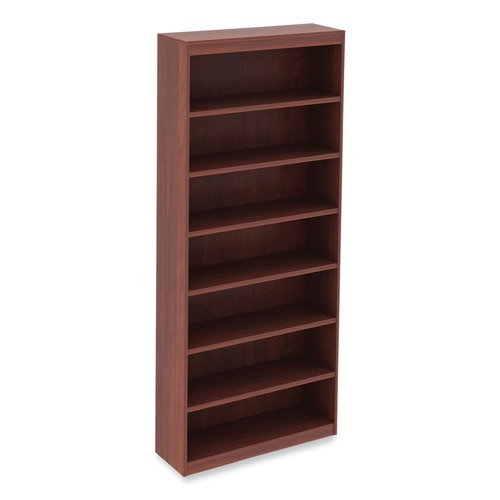 Office Filing Cabinets & Shelves | Alera ALEVA78436MC Valencia Series 35.63 in. x 11.81 in. x 83.86 in. 7-Shelf Square Corner Bookcase - Cherry image number 0