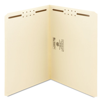 Smead 14513 Two-Fastener Folders Top Straight Tabs - Letter, Manila (50/Box)