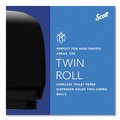 Paper Towels and Napkins | Scott 09608 Essential 20 in. x 6 in. x 11 in. Coreless Twin Jumbo Roll Tissue Dispenser - Black image number 7