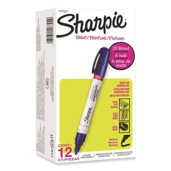 MARKERS | Sharpie 2107624 Medium Bullet Tip Permanent Paint Marker - Blue (1 Dozen)