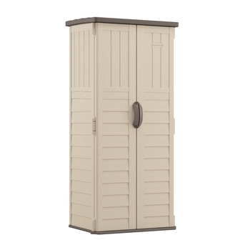 Suncast BMS1250 2 ft. 8.25 in. x 2 ft. 1.5 in. x 6 ft. 22 cu. Ft. Vertical Storage Shed - Vanilla/Stoney