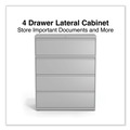Office Filing Cabinets & Shelves | Alera 25510 42 in. x 18.63 in. x 52.5 in. 4 Legal/Letter Size Lateral File Drawers - Light Gray image number 7