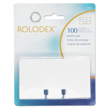 FLASH CARDS | Rolodex 67558 2.25 in. x 4 in. Plain Unruled Refill Card - White (100/Pack)
