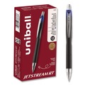 Pens | uni-ball 73833 Jetstream 1 mm Retractable Hybrid Gel Pen - Blue Ink/Black/Silver/Blue Barrel/Bold (1-Dozen) image number 0