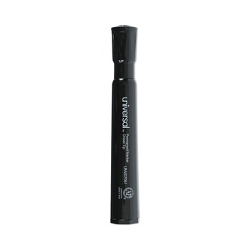 Universal UNV07051 Broad Chisel Tip Permanent Marker - Black (1 Dozen)