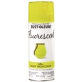 Painting | Rust-Oleum 342571 Specialty Fluorescent Spray Paint, Flat Fluorescent Yellow, 11 oz Aerosol Can, 6/Carton image number 1